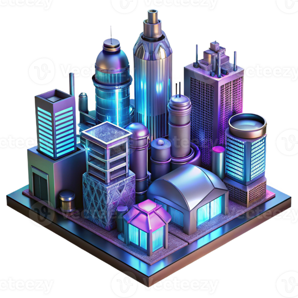 elegant classic A Scene of a Steampunk City with Toweri high quality png