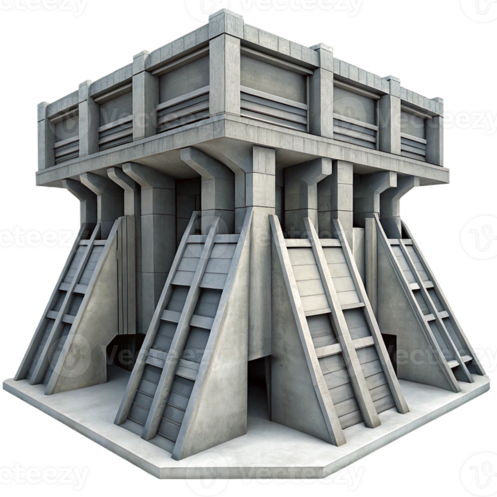 elegant modern A Brutalist Concrete Megastructure Harsh professional png