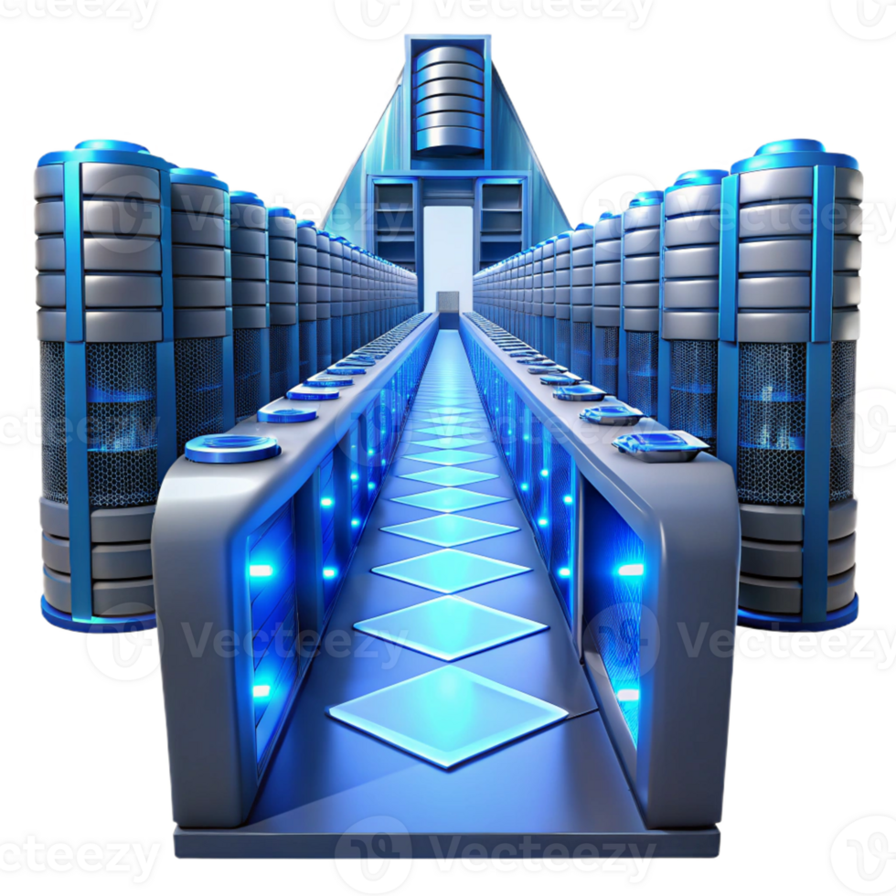 dramatic minimalist A Giant Server Farm Stretching Into Infini authentic png