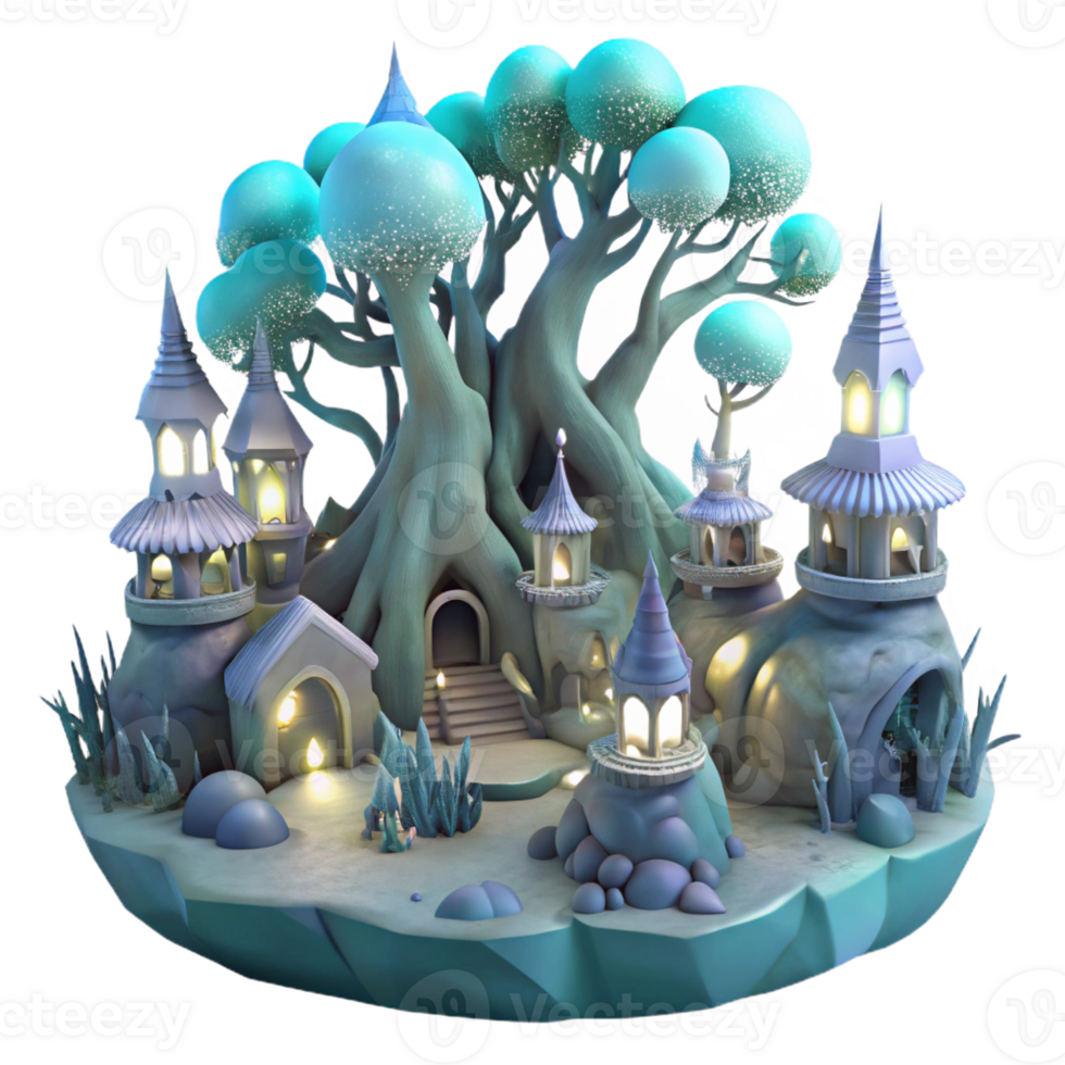 beautiful modern A Hidden Elven City Nestled Within the Br professional png