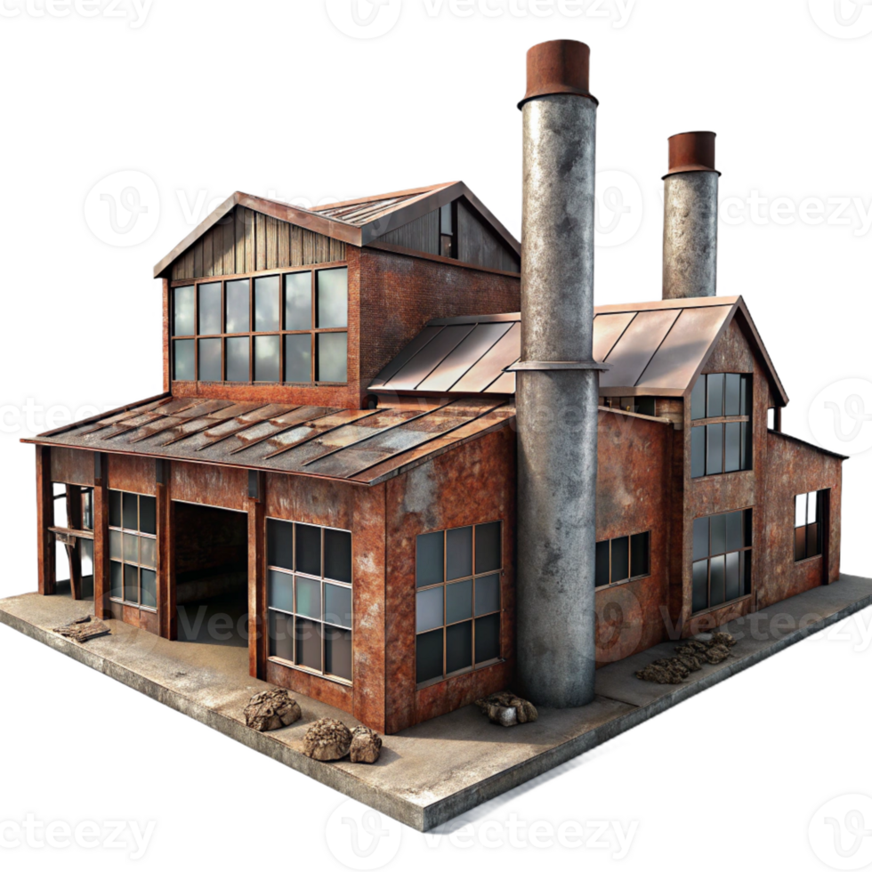 vibrant abstract An Abandoned Industrial Factory Rusted M png