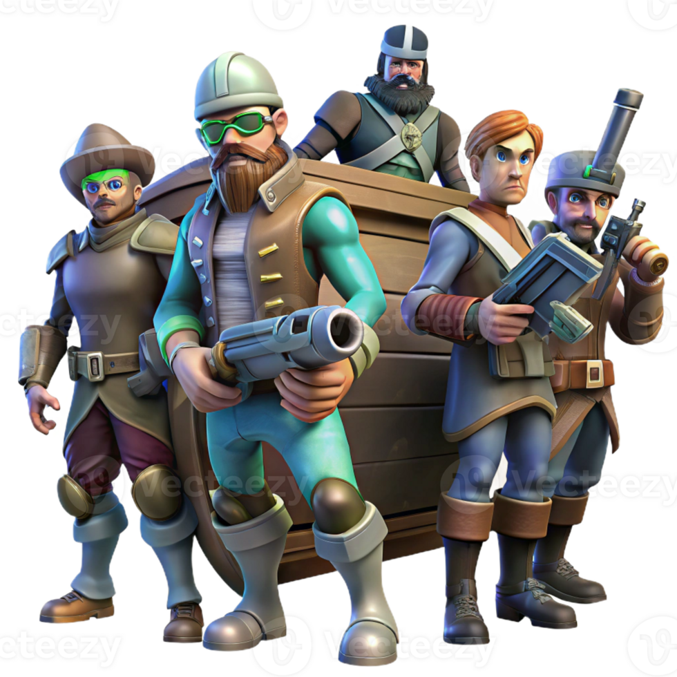 elegant artistic A Group of Space Pirates Brandishing Laser exclusive png