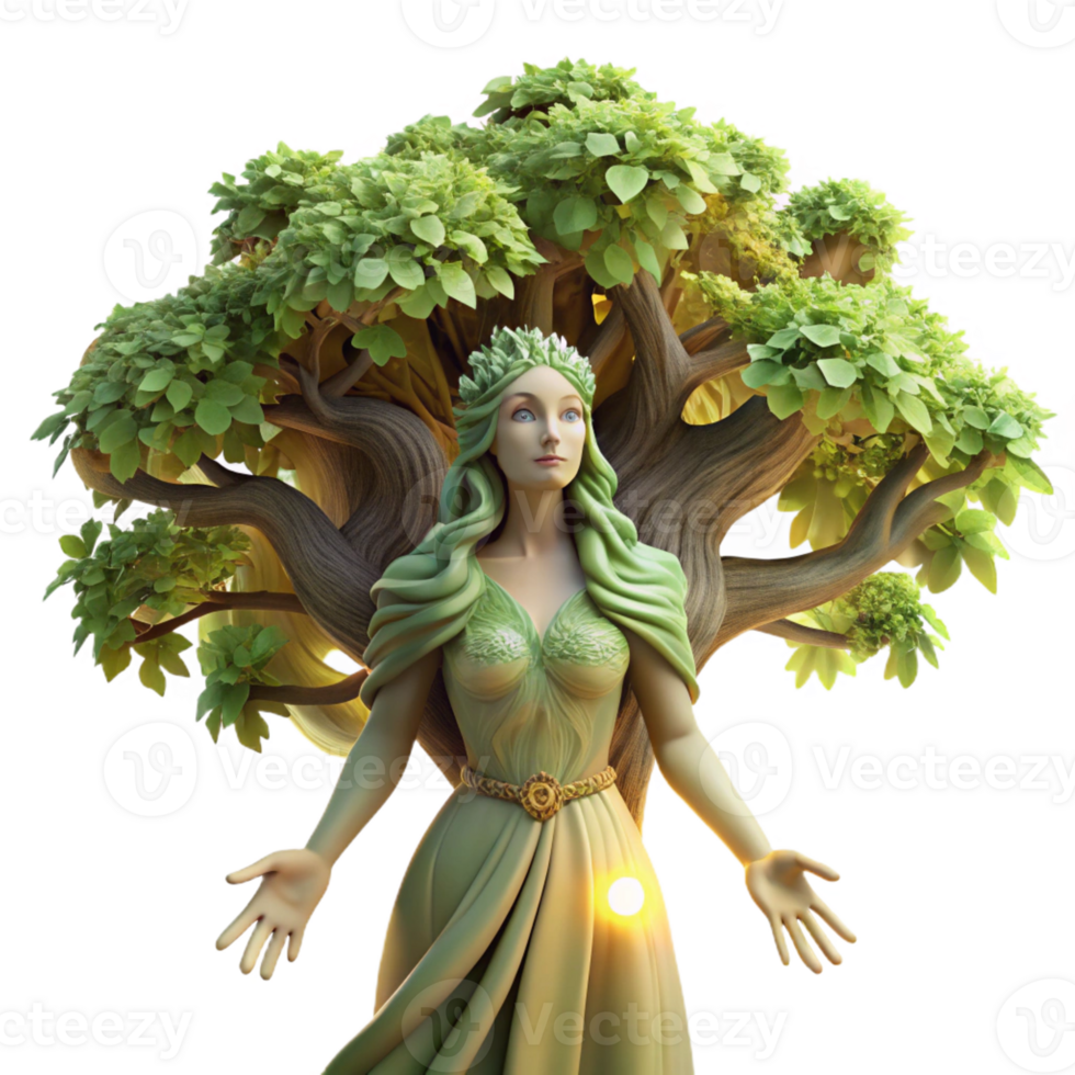 elegant creative An Ethereal Dryad Emerging from a Giant O premium png
