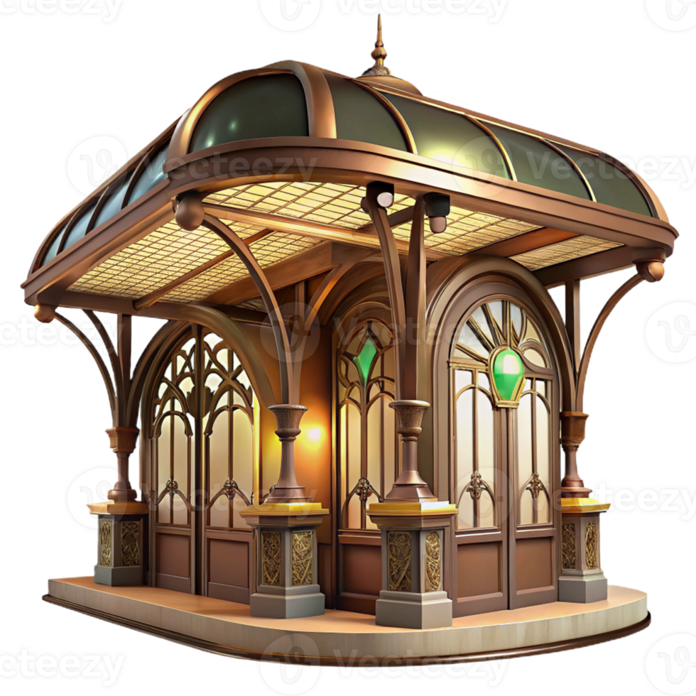 wonderful minimalist An Art Nouveau Metro Station with Intrica high resolution png