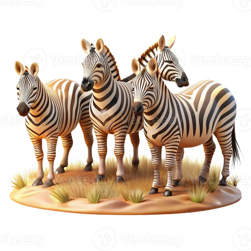 vibrant classic A Group of Zebras Grazing on the African S premium png
