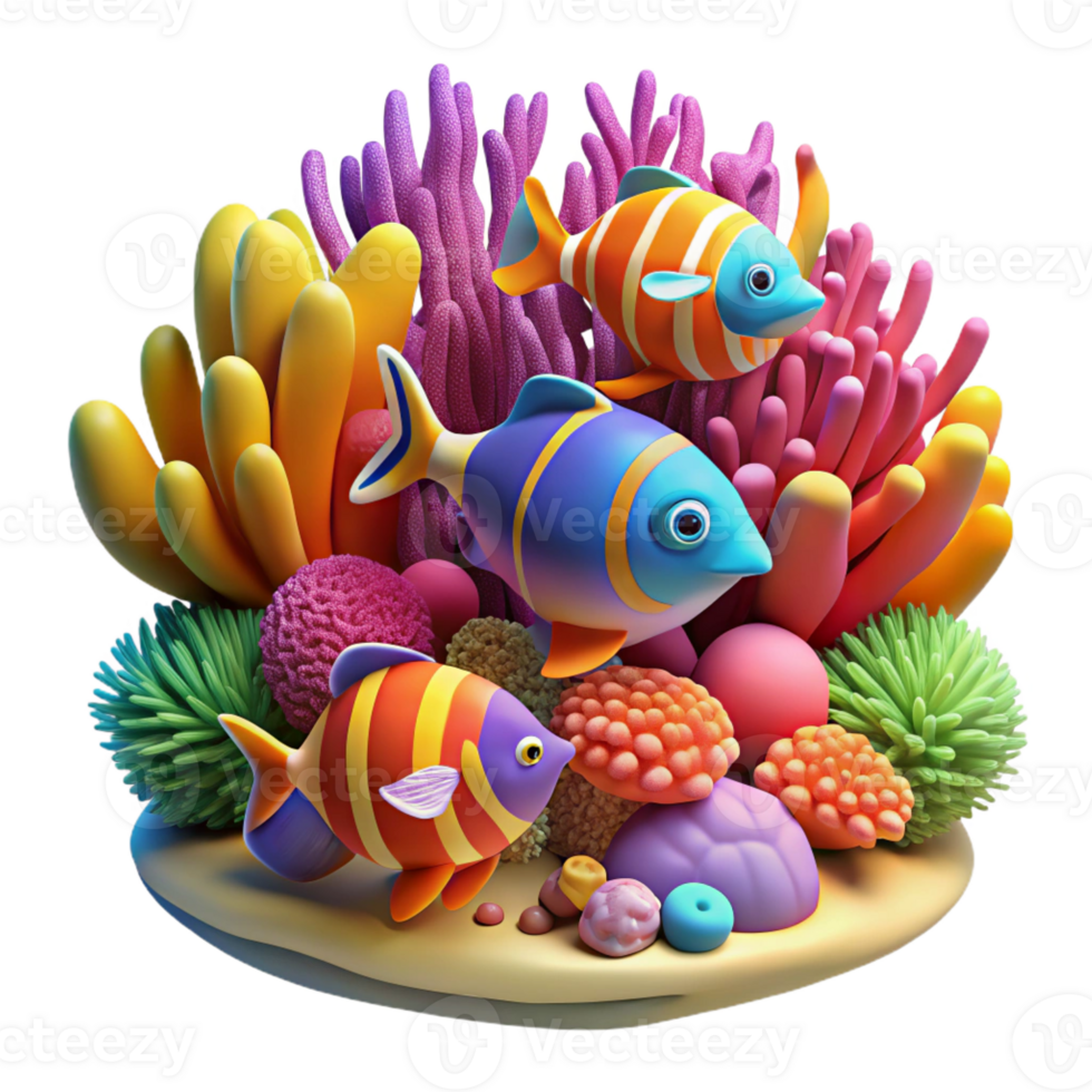 magnificent creative A Vibrant Coral Reef Teeming with Colorfu original png