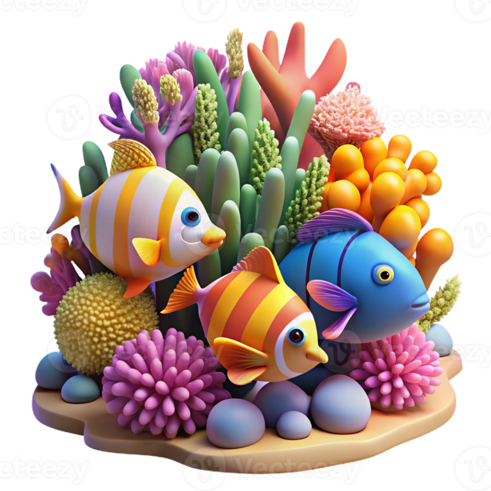 dramatic abstract A Vibrant Coral Reef Teeming with Colorful exclusive png