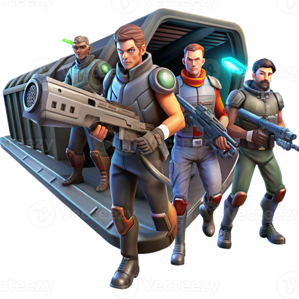 wonderful modern A Group of Space Pirates Armed with Laser authentic png
