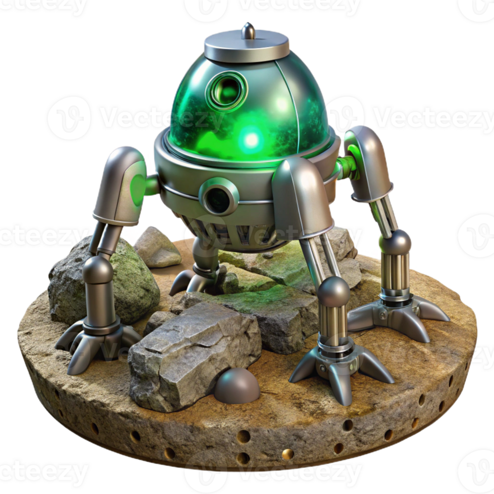 serene modern A Robotic Probe Explores the Ruins of an A original png