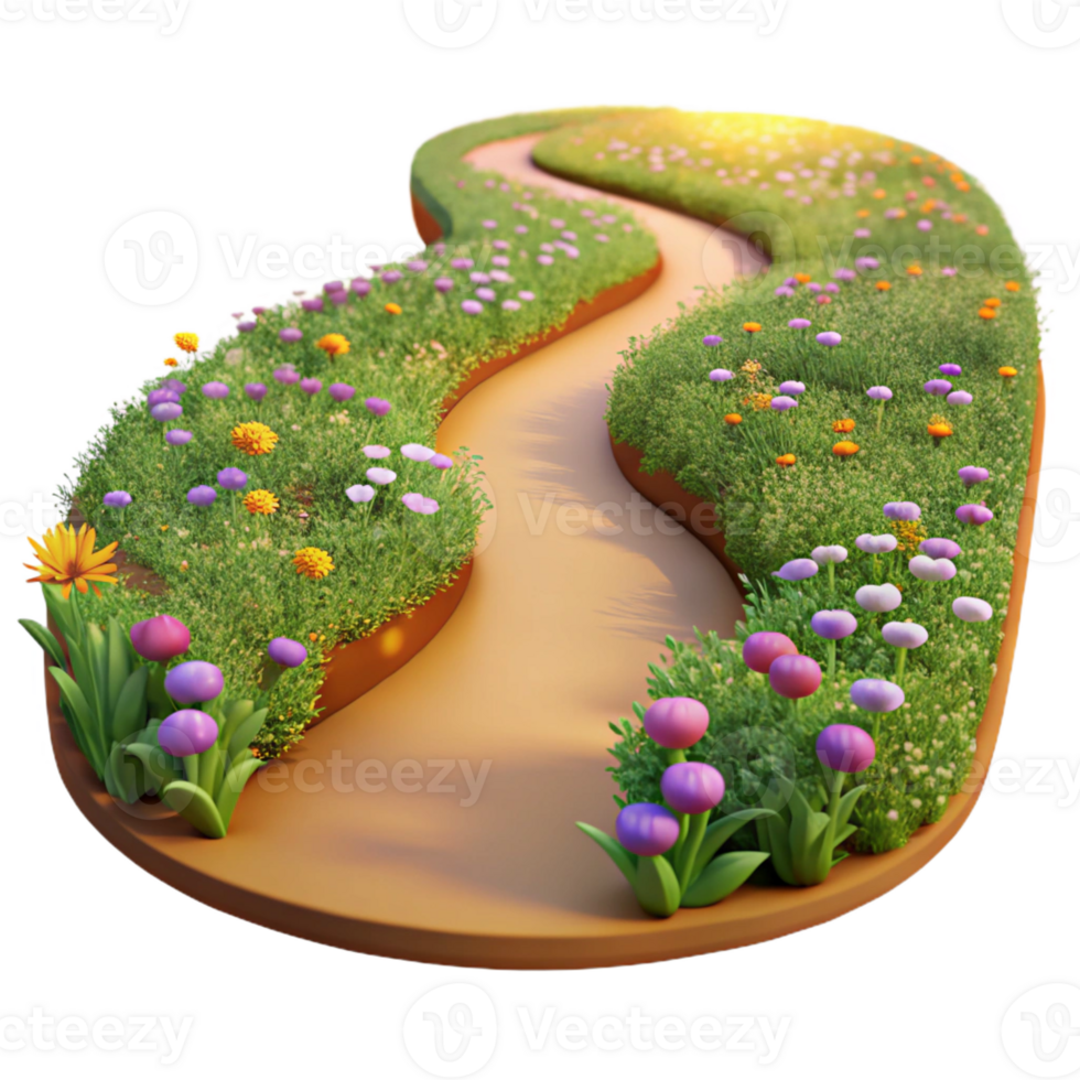 elegant artistic A Winding Dirt Path Through a Field of Wi original png