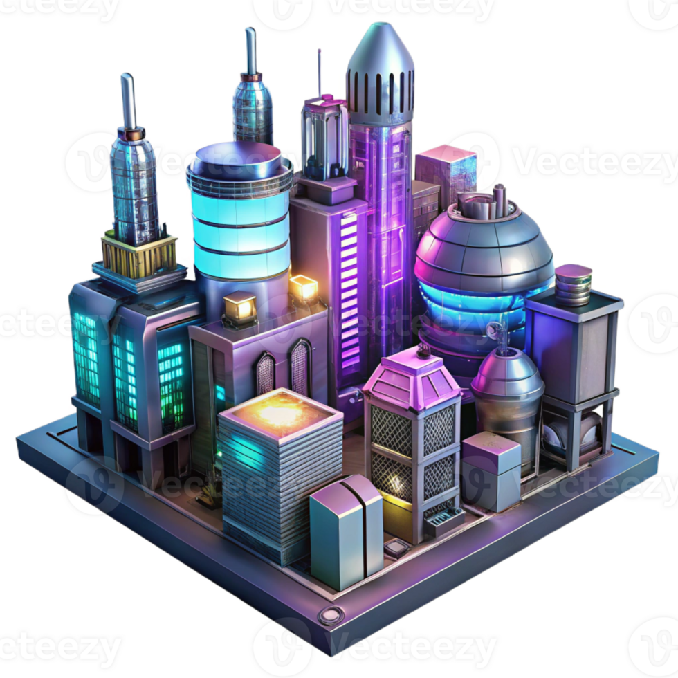 beautiful vintage A Scene of a Steampunk City with Toweri png