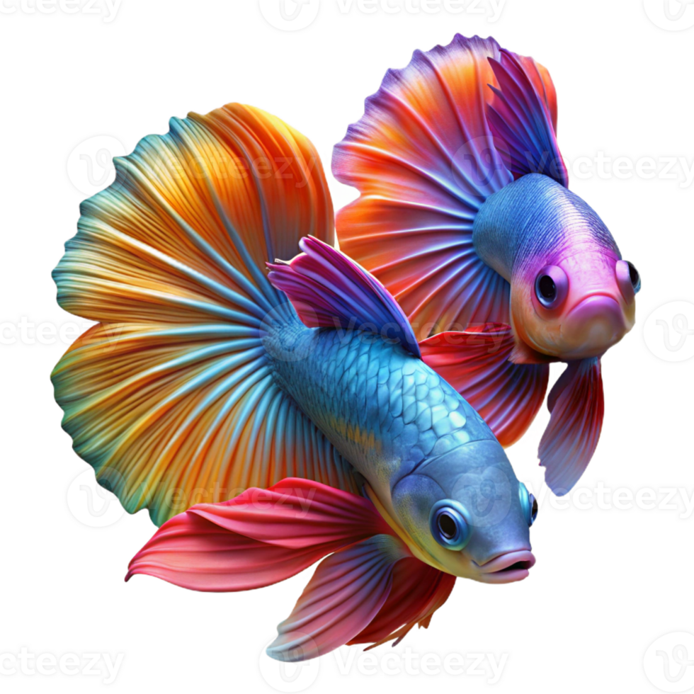 wonderful classic A Pair of Fighting Betta Fish Vibrant Col high resolution png