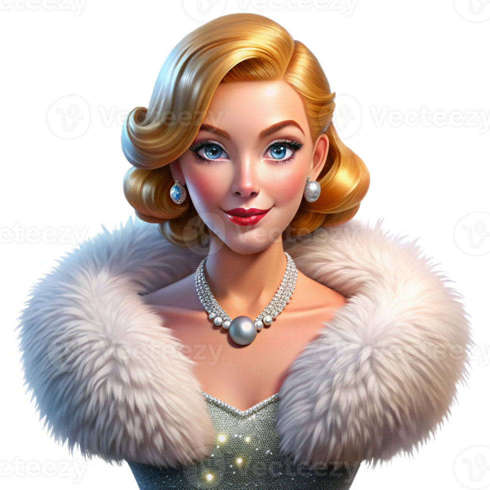 beautiful creative Portrait of a Glamorous Hollywood Actres genuine png