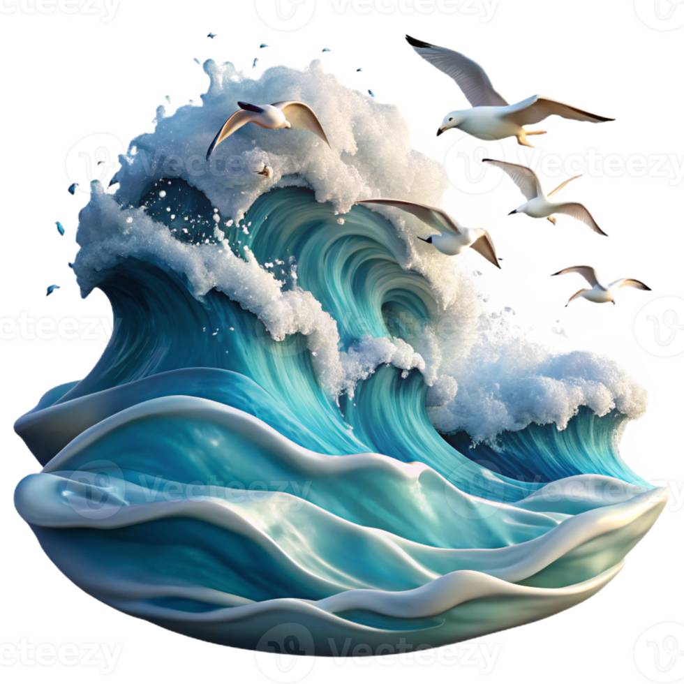 stunning modern A Flock of Seagulls Flying over a Crashin exclusive png