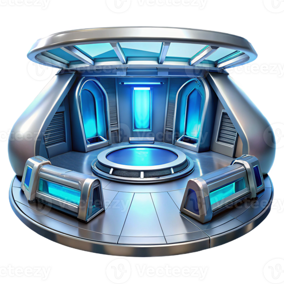 vibrant classic A Futuristic Spaceship Interior Sleek Met premium png