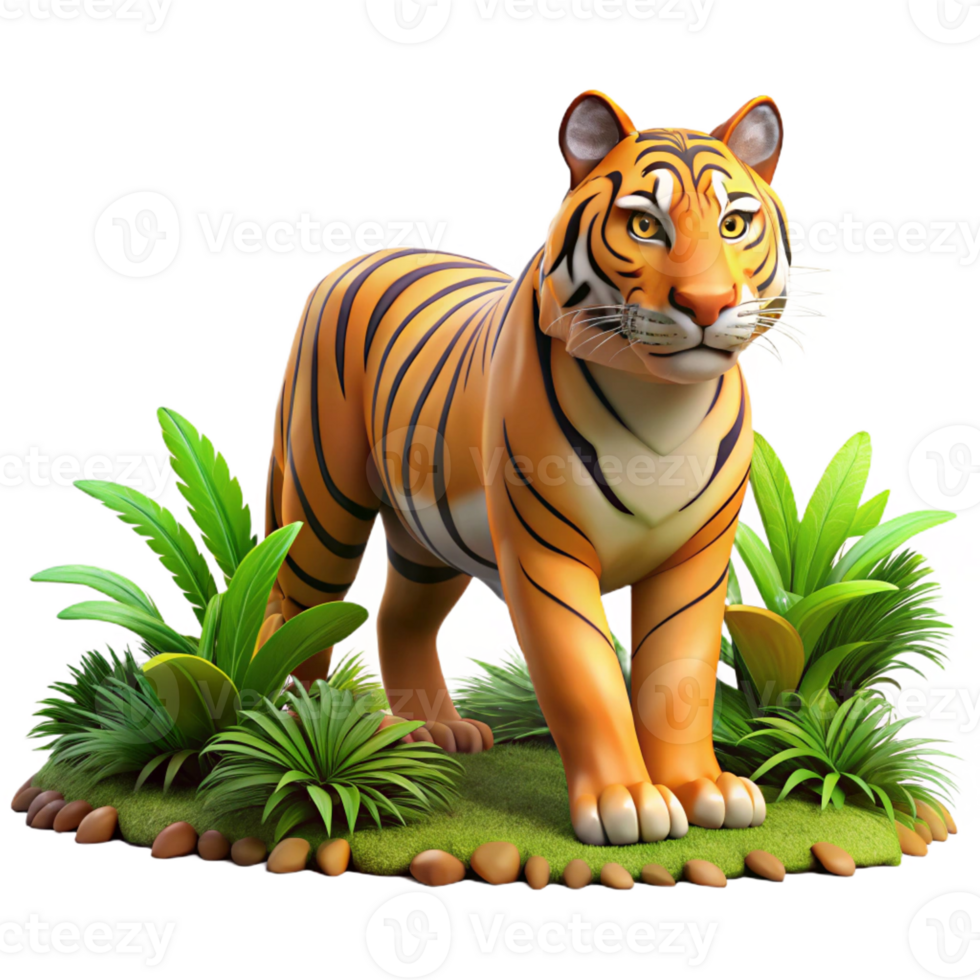 impressive abstract A Majestic Tiger Prowling Through the Jung png