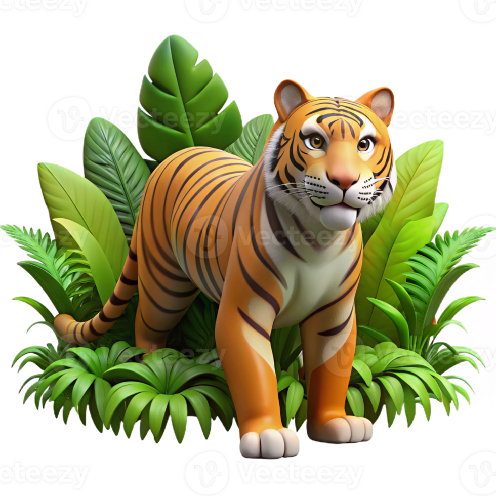 extraordinary creative A Powerful Tiger Stalking Through Dense original png