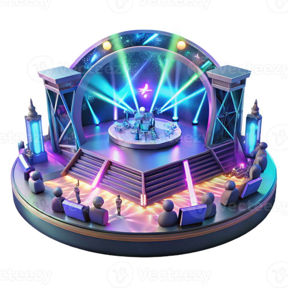 serene classic A Futuristic Holographic Concert with A authentic png