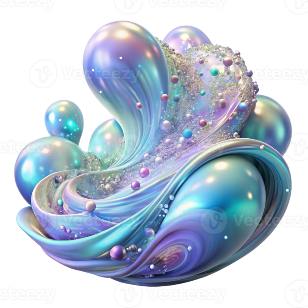serene contemporary A Field of Shimmering Iridescent Partic detailed png