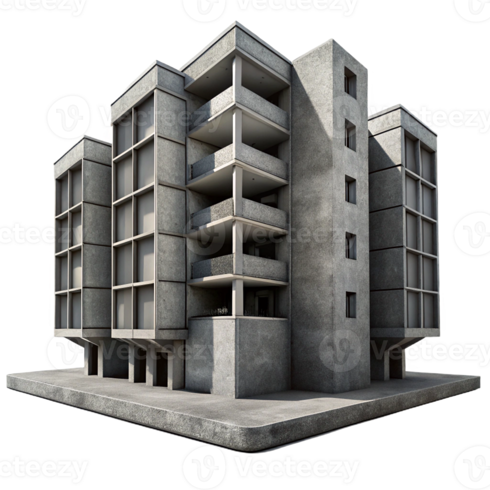 magnificent traditional A Brutalist Concrete Apartment Complex Ha detailed png