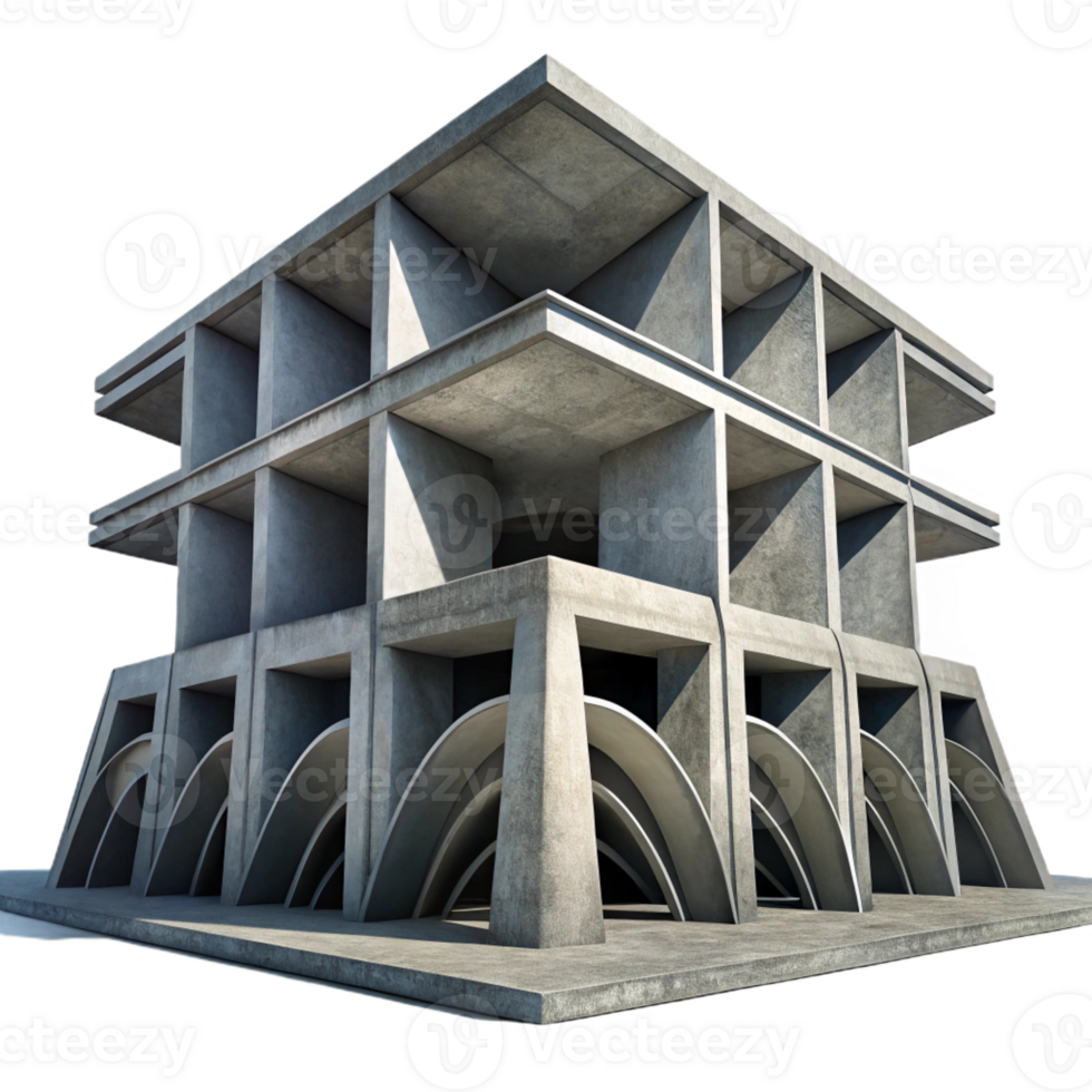 vibrant modern A Brutalist Concrete Megastructure Harsh authentic png