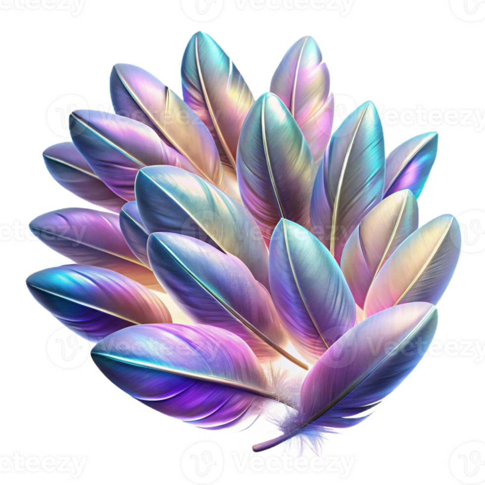 extraordinary classic A Field of Floating Iridescent Feathers detailed png