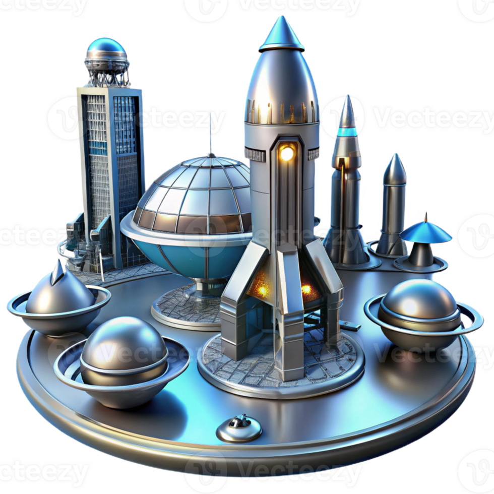 extraordinary abstract A Futuristic Spaceport Sleek Metallic Str detailed png