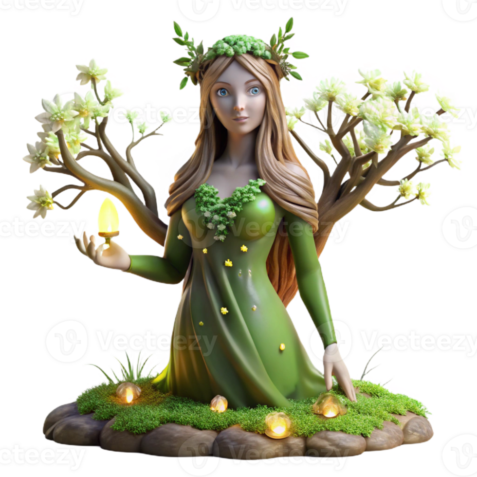 impressive contemporary A Serene Dryad Emerging from a Willow Tre original png
