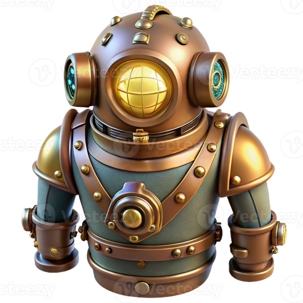 serene artistic A Steampunk Diving Suit Heavy Brass and R png