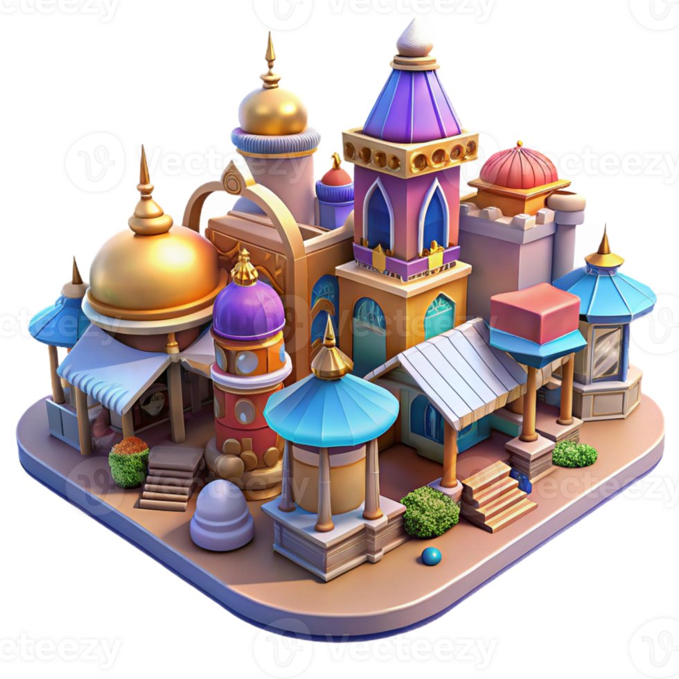 beautiful traditional A Bustling Marketplace in a Fantasy City exclusive png