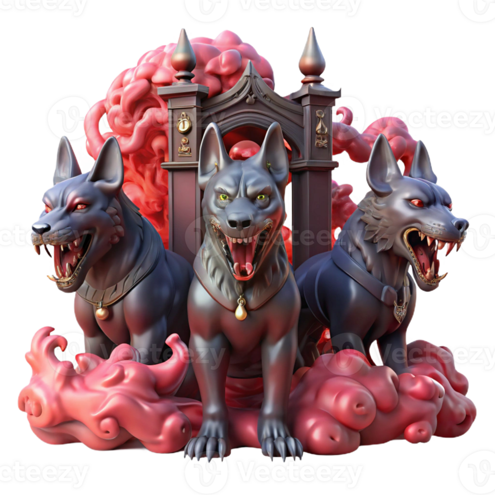 extraordinary abstract A Three Headed Cerberus Guarding the Gat premium png