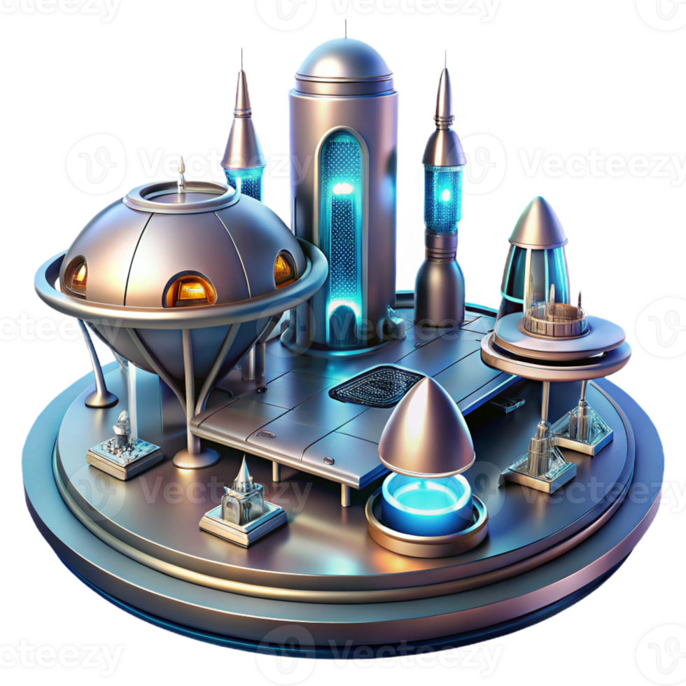 vibrant rustic A Futuristic Spaceport Sleek Metallic Str genuine png