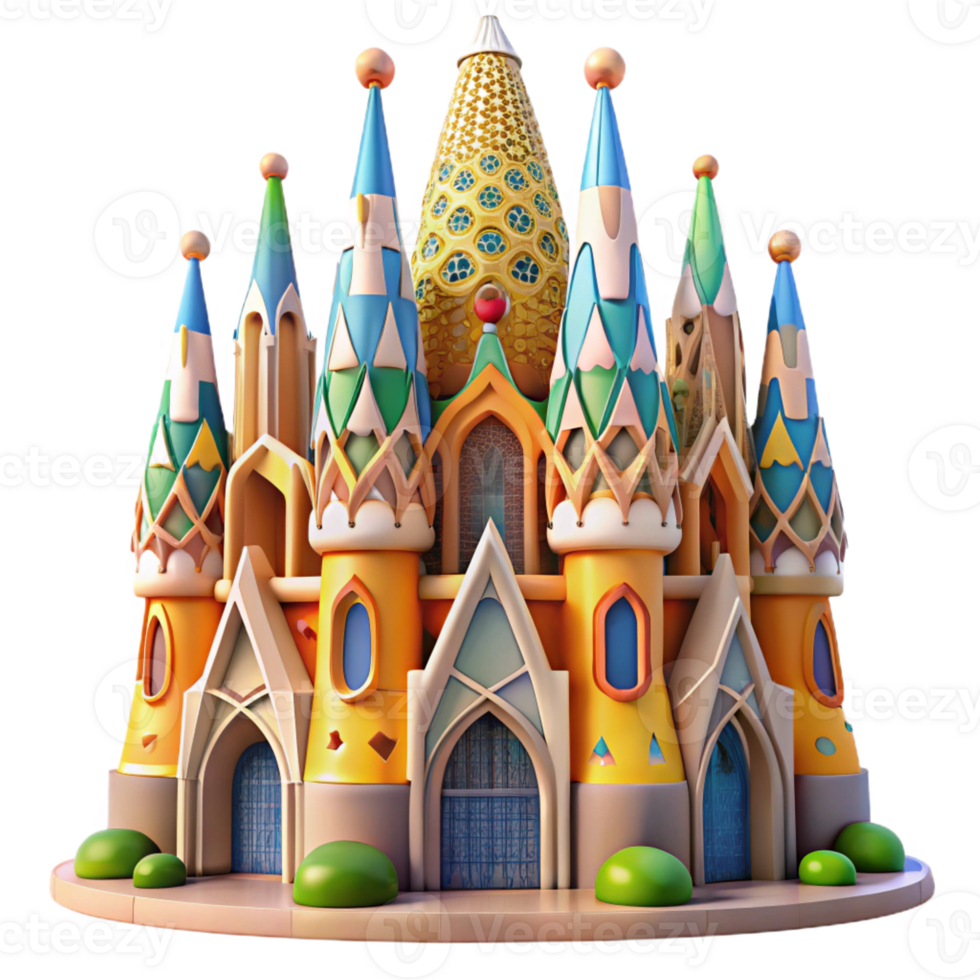 magnificent contemporary An Intricate Gaudi Inspired Cathedral V premium png