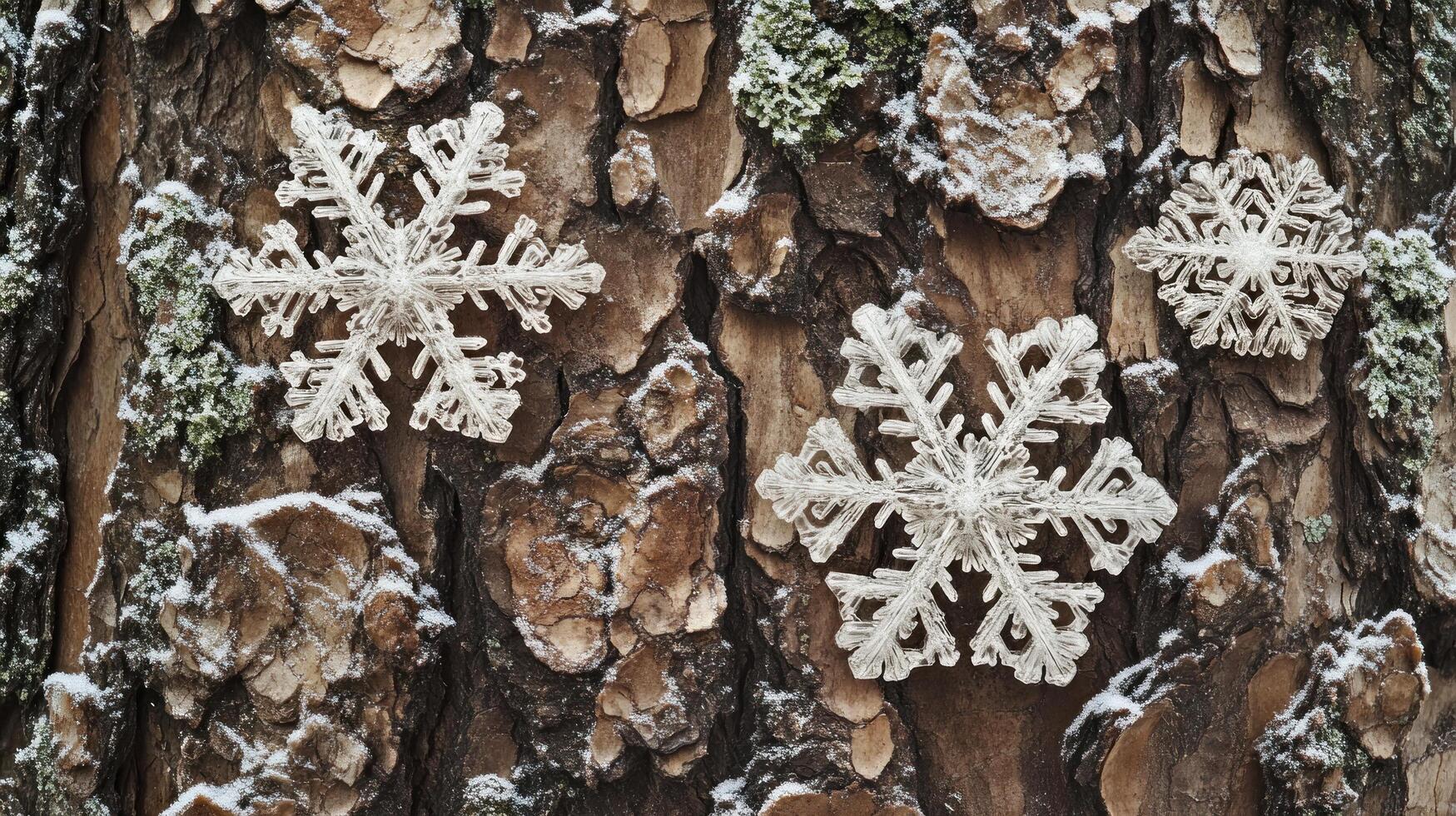 Snowflakes on a pine tree photo