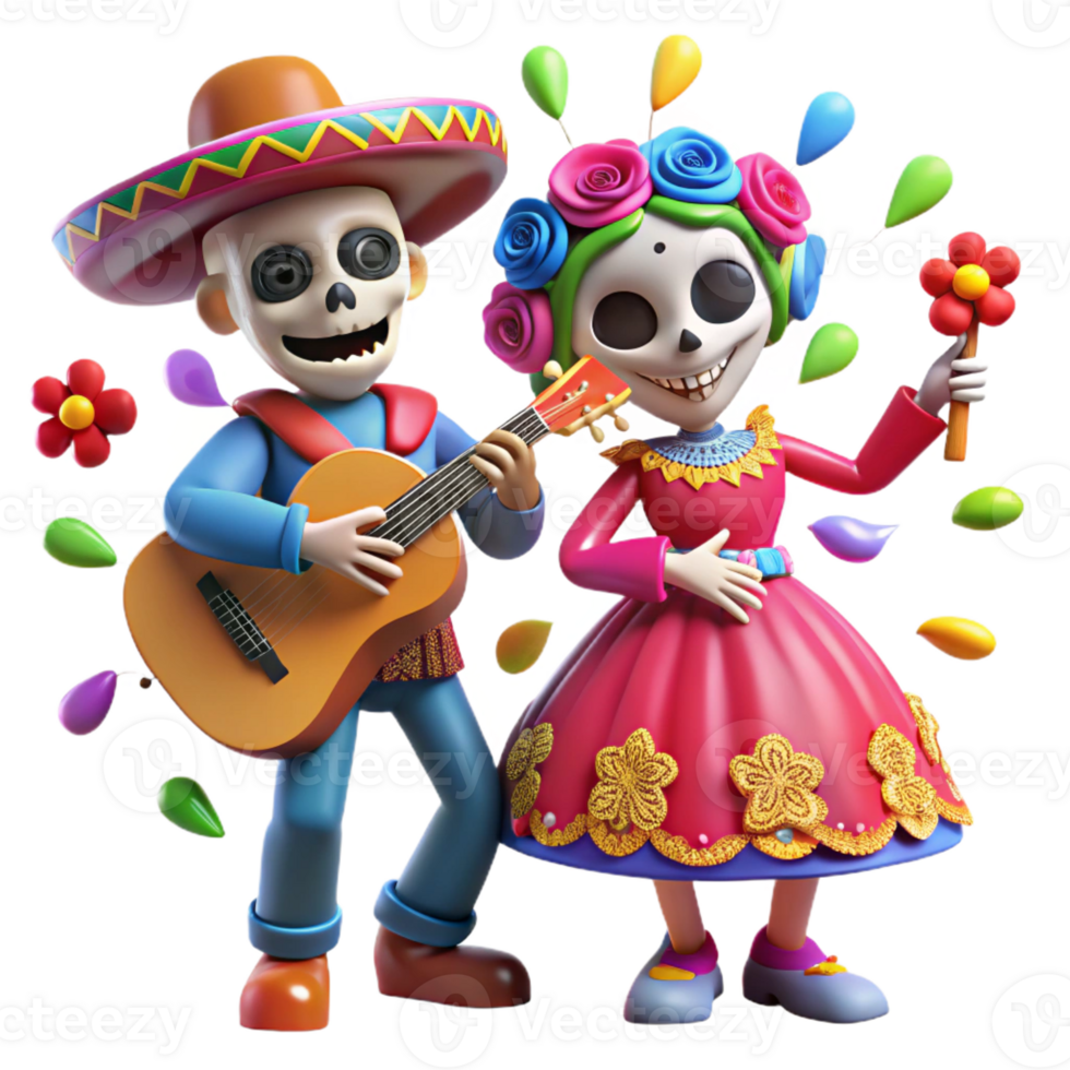 serene contemporary A Vibrant Depiction of a Day of the Dead C genuine png