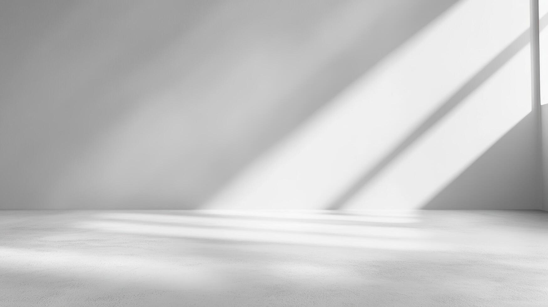Empty room with white walls and sunlight photo