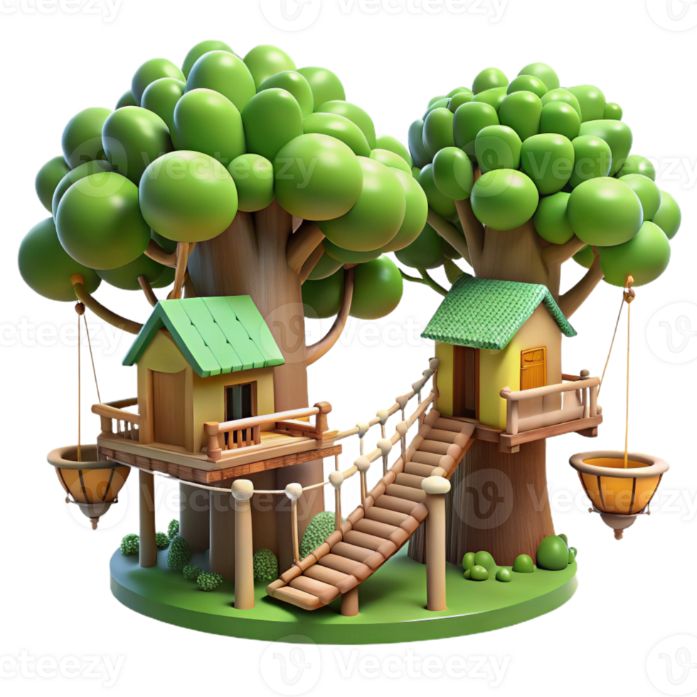 impressive creative A Treehouse Village Interconnected by Rop original png