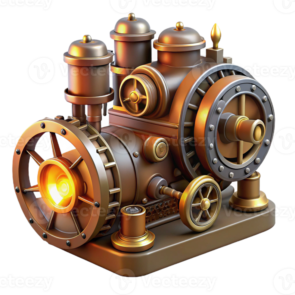 wonderful contemporary A Complex Steampunk Engine with Rotating G original png