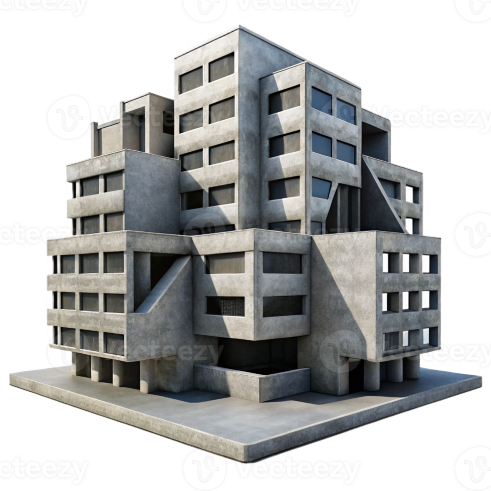 stunning abstract A Brutalist Concrete Apartment Complex H high resolution png