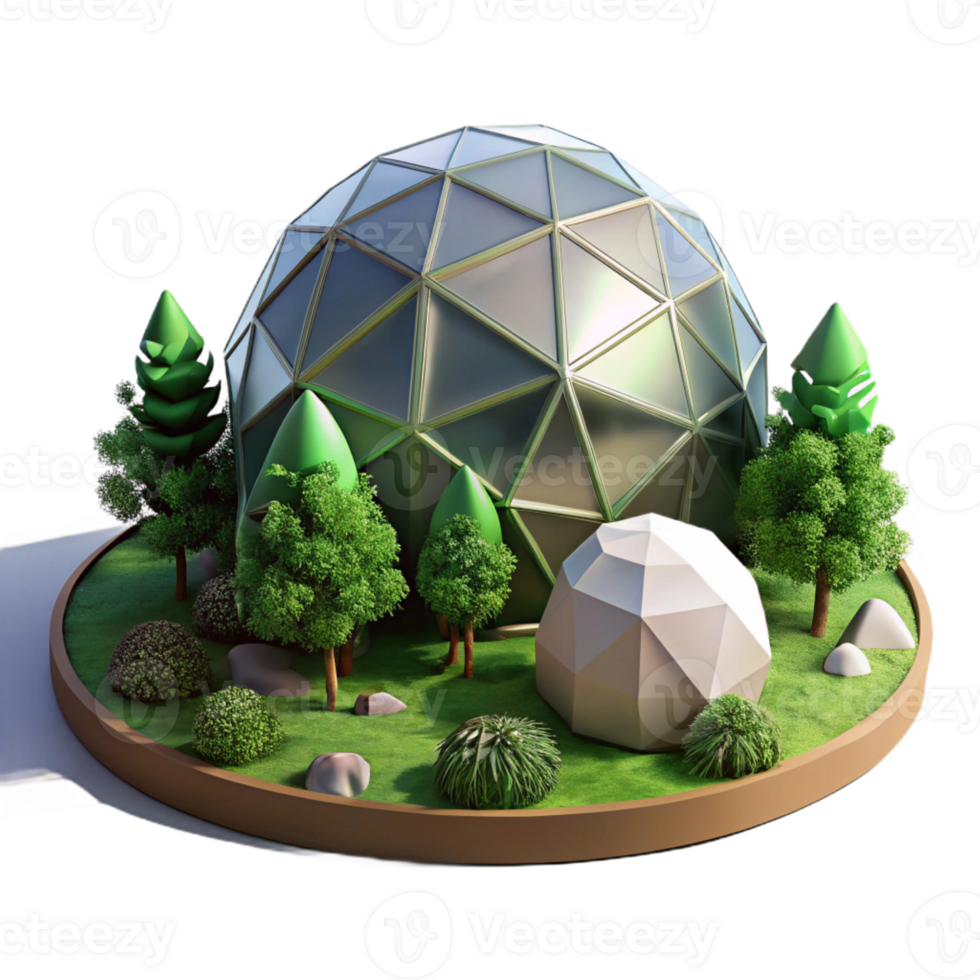 wonderful vintage A Geodesic Dome Nestled in a Lush Forest high resolution png