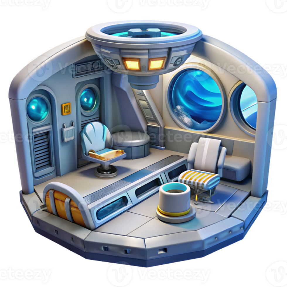 dramatic minimalist Space Station Interior Futuristic Design original png