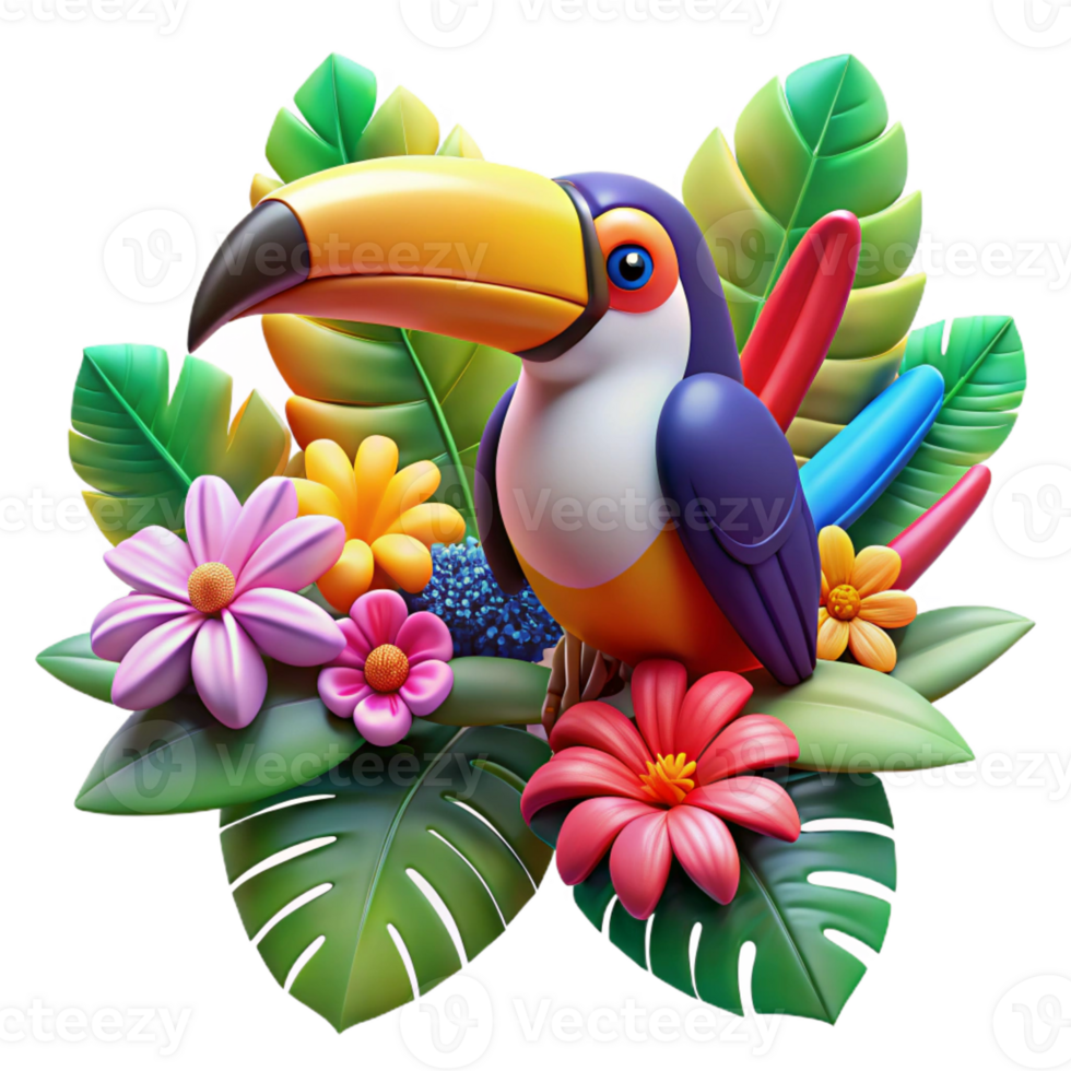 wonderful classic A Colorful Toucan Perched on a Branch Sur detailed png