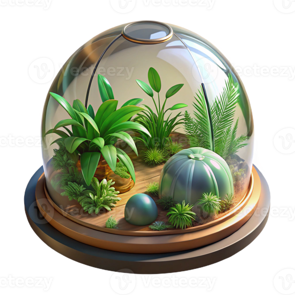 vibrant creative Tropical Biosphere in Glass Dome png