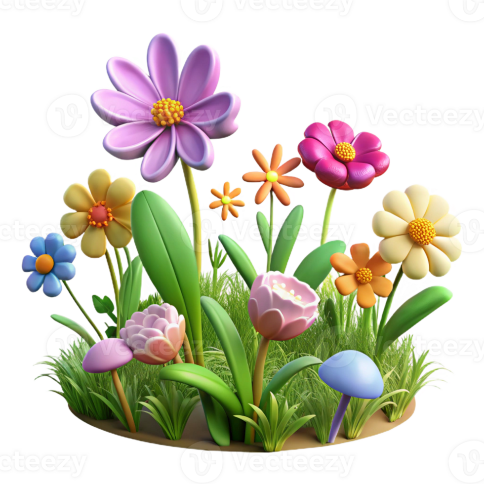 dramatic artistic A Field of Wildflowers Swaying in the Br exclusive png