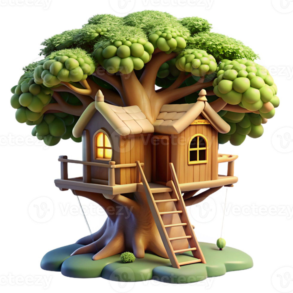 beautiful abstract A Whimsical Treehouse Built Into the Br genuine png
