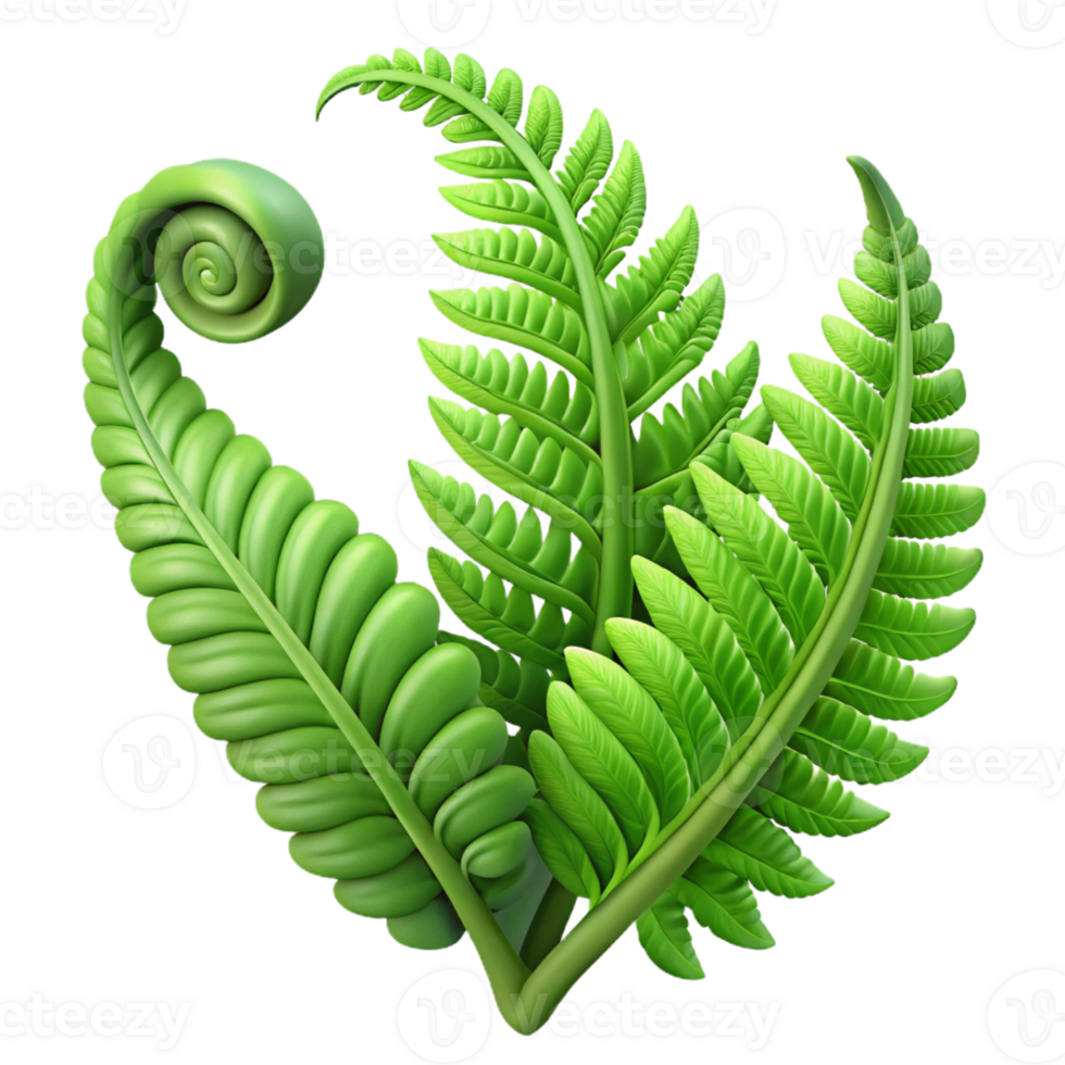 beautiful minimalist A Lush Green Fern Unfurling in a Rainfore exclusive png