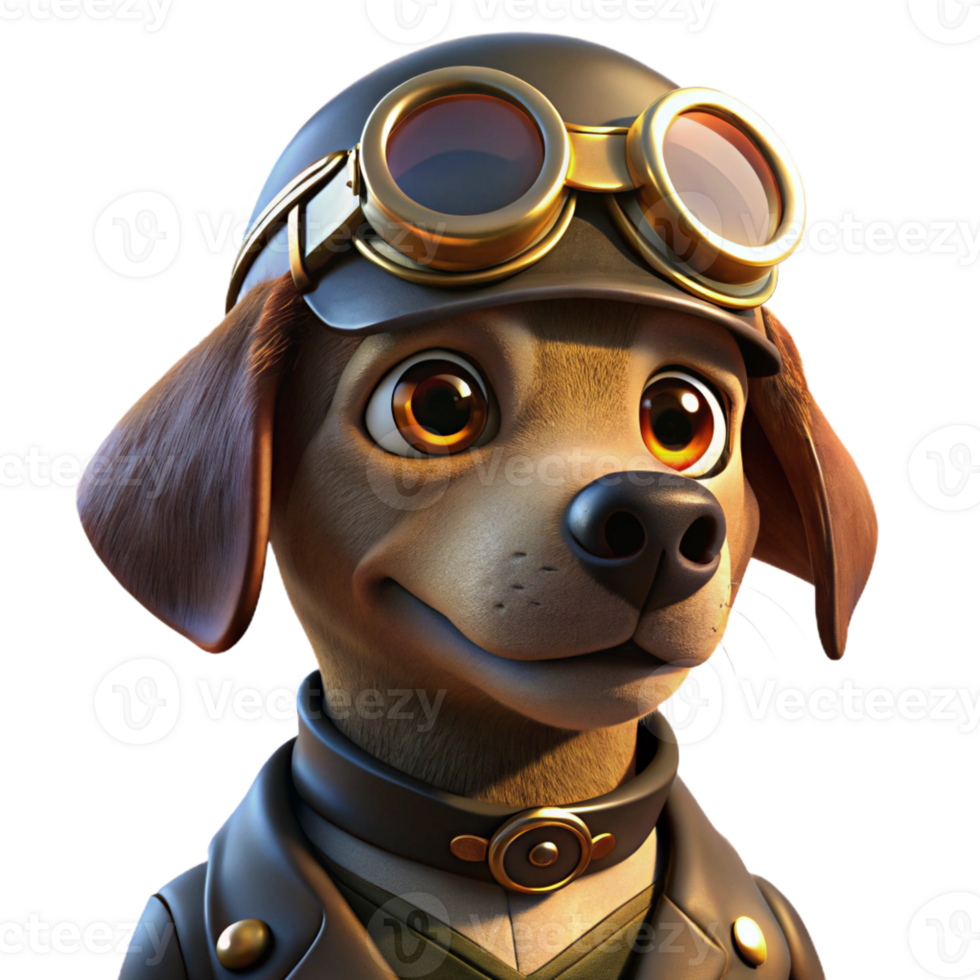 impressive vintage A Portrait of a Steampunk Dog Wearing Gogg high resolution png