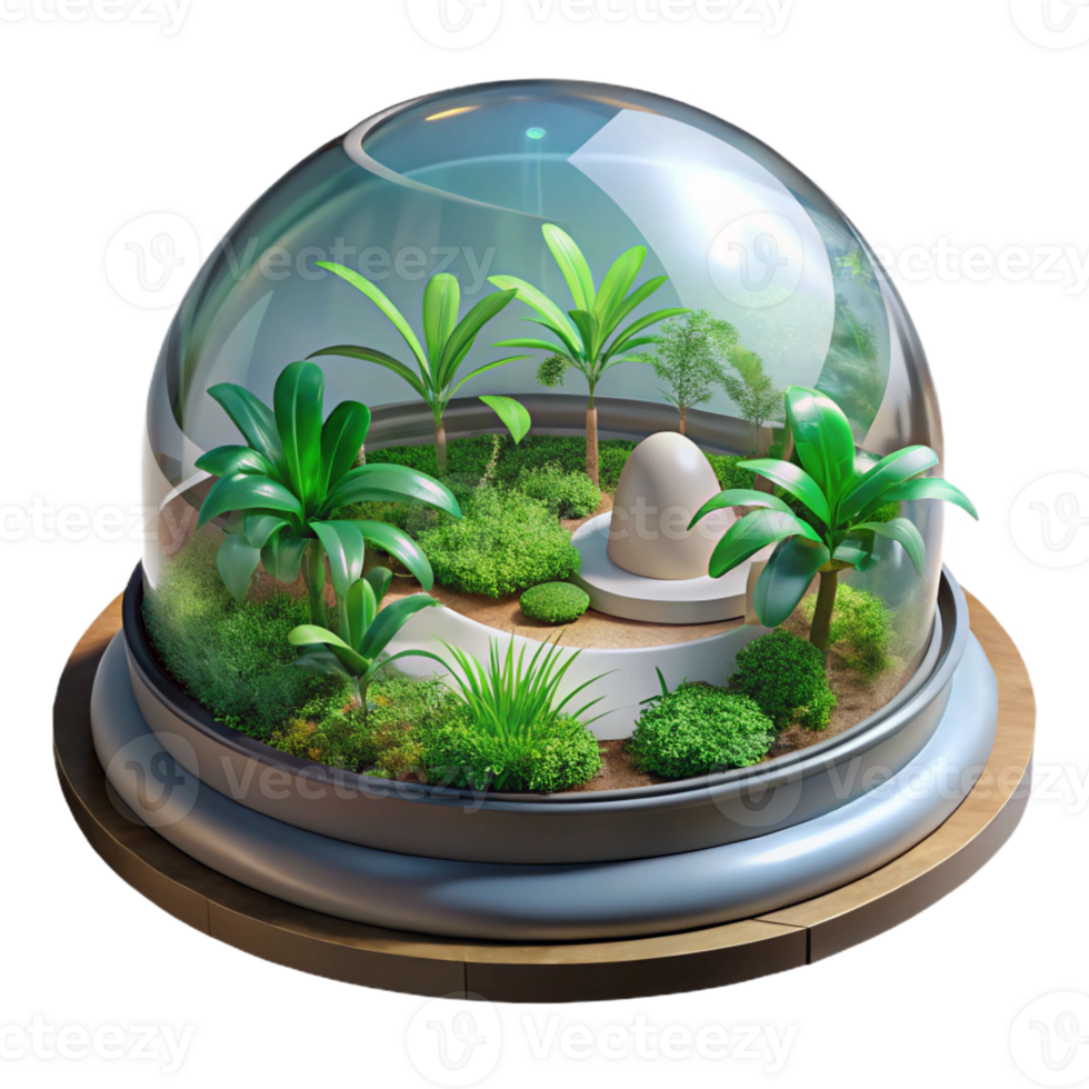 beautiful classic A Glass Dome Protecting a Lush Tropical Ec high quality png