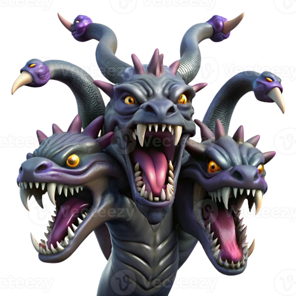 impressive classic Terrifying Hydra with Multiple Heads genuine png