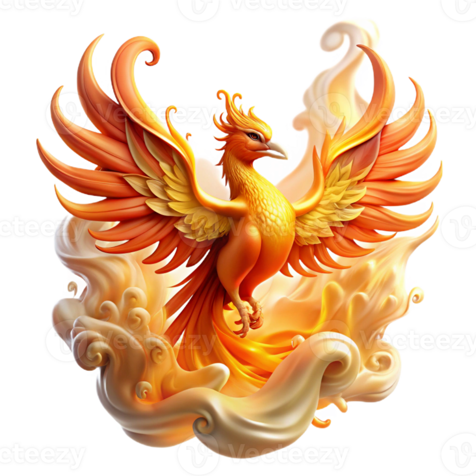 impressive modern Majestic Phoenix Rising from Flames authentic png